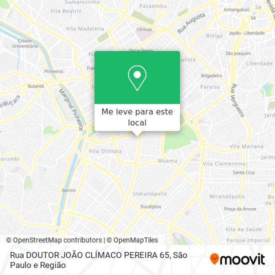 Rua DOUTOR JOÃO CLÍMACO PEREIRA 65 mapa