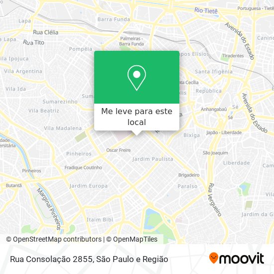 Rua Consolação  2855 mapa