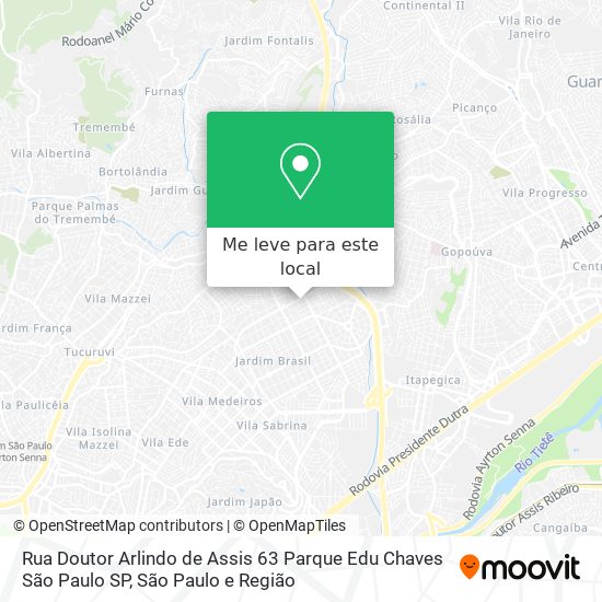 Rua Doutor Arlindo de Assis  63   Parque Edu Chaves   São Paulo   SP mapa