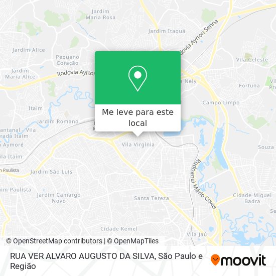 RUA VER ALVARO AUGUSTO DA SILVA mapa