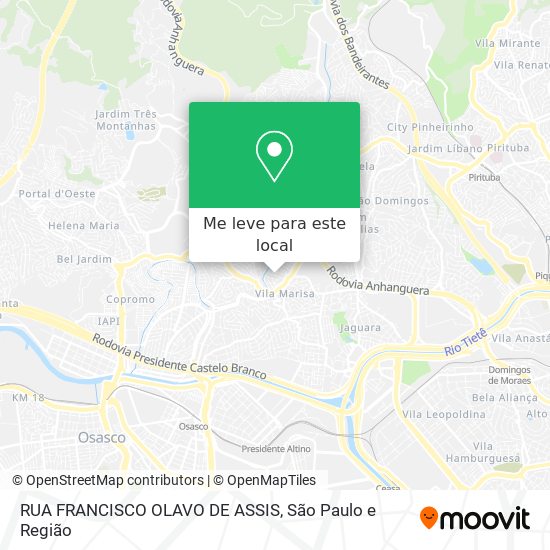 RUA FRANCISCO OLAVO DE ASSIS mapa