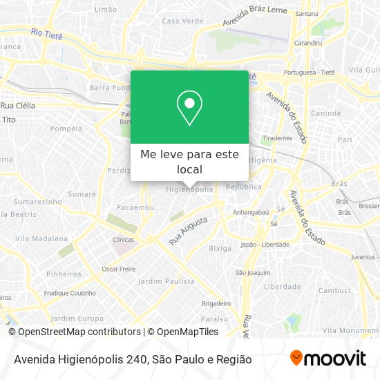 Avenida Higienópolis 240 mapa