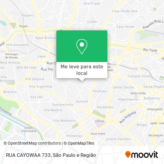 RUA CAYOWAA 733 mapa