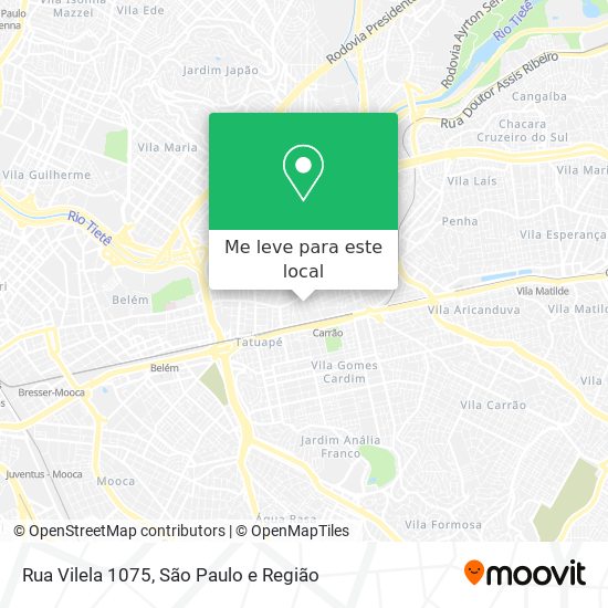 Rua Vilela 1075 mapa