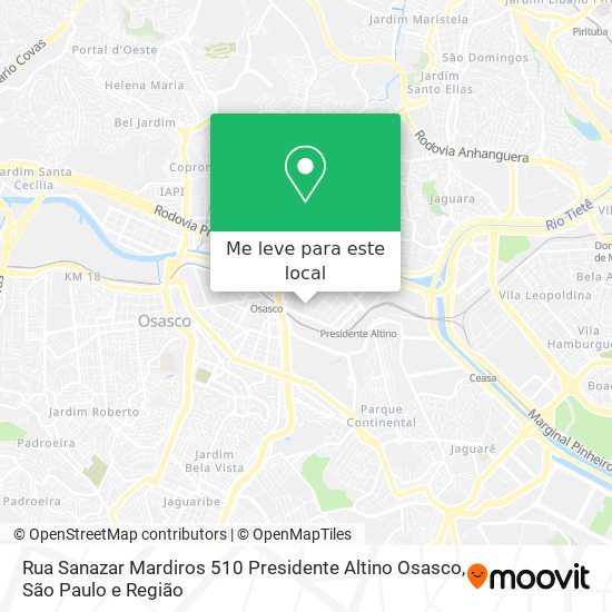 Rua Sanazar Mardiros  510   Presidente Altino   Osasco mapa