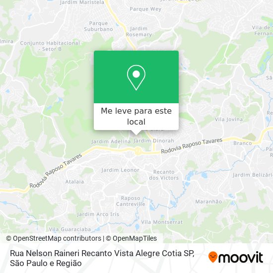 Rua Nelson Raineri  Recanto Vista Alegre  Cotia  SP mapa