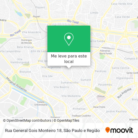 Rua General Gois Monteiro  18 mapa