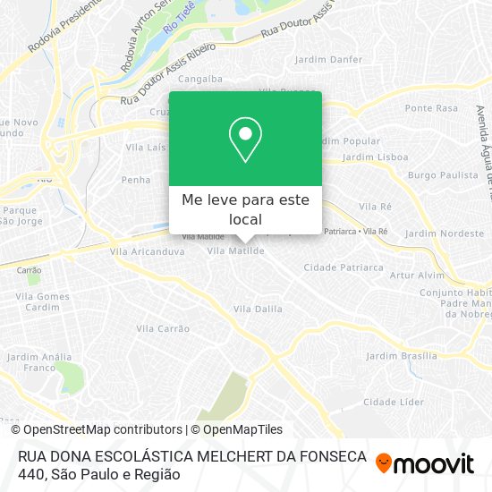 RUA DONA ESCOLÁSTICA MELCHERT DA FONSECA 440 mapa