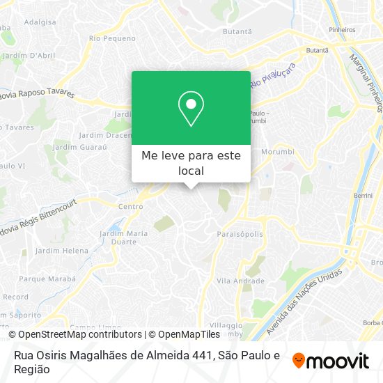 Rua Osiris Magalhães de Almeida 441 mapa