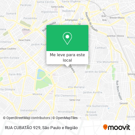 RUA CUBATÃO 929 mapa