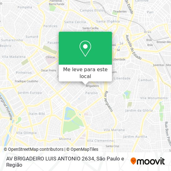 AV BRIGADEIRO LUIS ANTONIO 2634 mapa