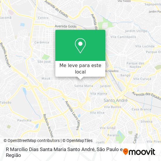 R  Marcílio Dias Santa Maria  Santo André mapa