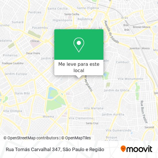 Rua Tomás Carvalhal 347 mapa