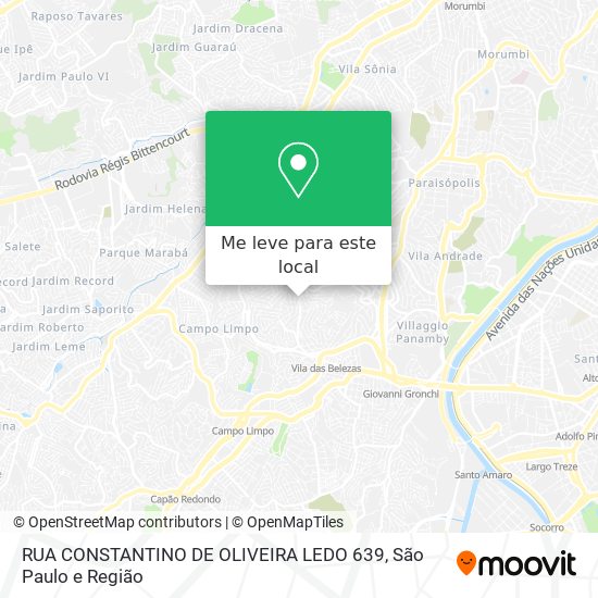 RUA CONSTANTINO DE OLIVEIRA LEDO  639 mapa