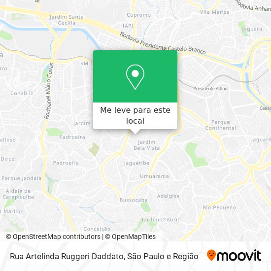 Rua Artelinda Ruggeri Daddato mapa