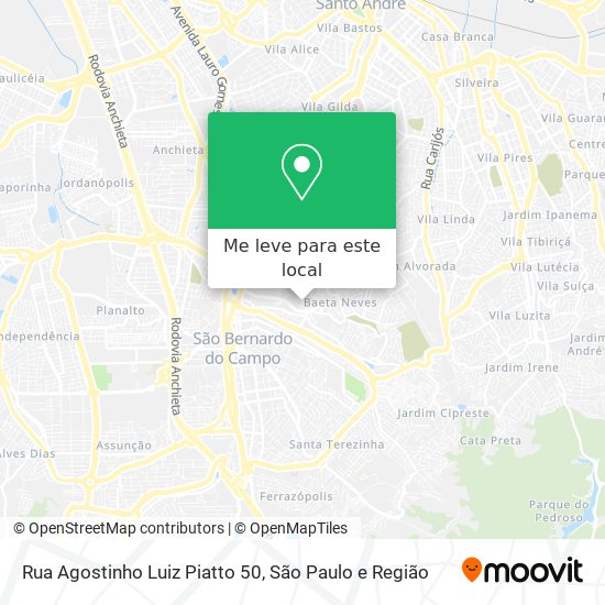 Rua Agostinho Luiz Piatto 50 mapa