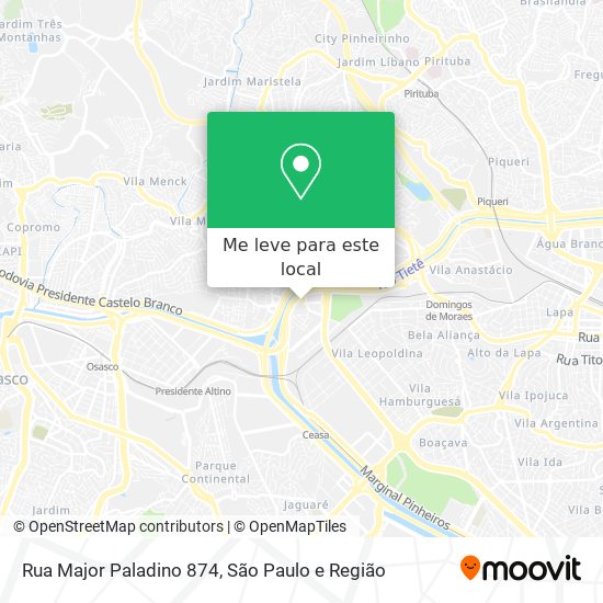 Rua Major Paladino   874 mapa