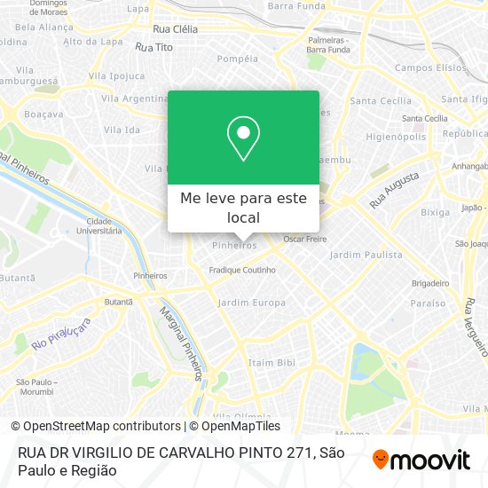 RUA DR VIRGILIO DE CARVALHO PINTO  271 mapa