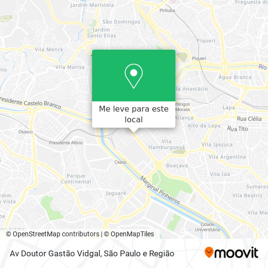 Av  Doutor Gastão Vidgal mapa