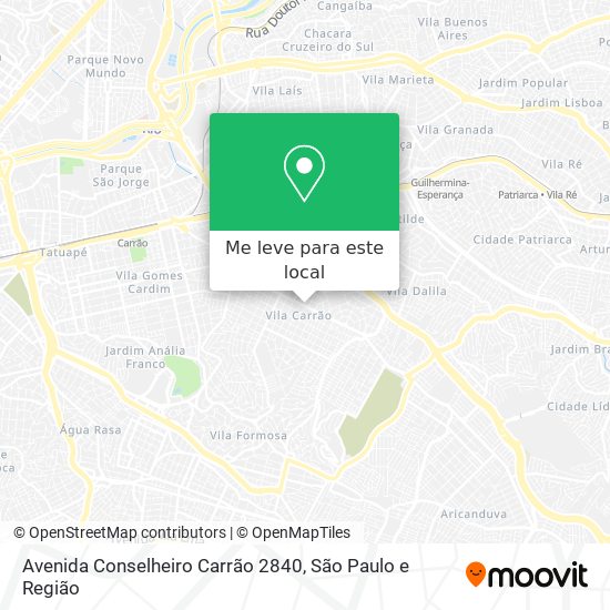 Avenida Conselheiro Carrão 2840 mapa