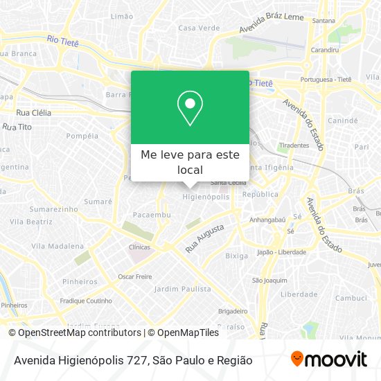 Avenida Higienópolis 727 mapa