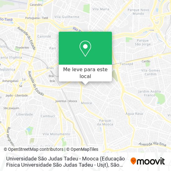 Universidade São Judas Tadeu - Mooca (Educação Física Universidade São Judas Tadeu - Usjt) mapa