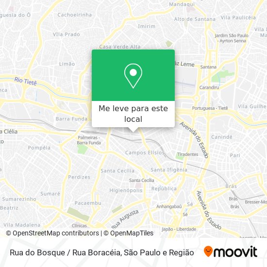 Rua do Bosque / Rua Boracéia mapa