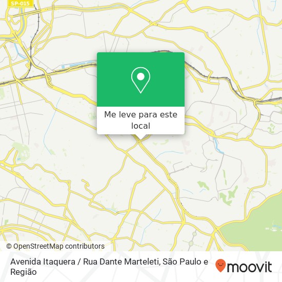 Avenida Itaquera / Rua Dante Marteleti mapa