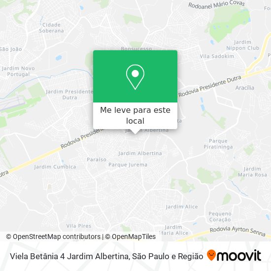 Viela Betânia  4   Jardim Albertina mapa