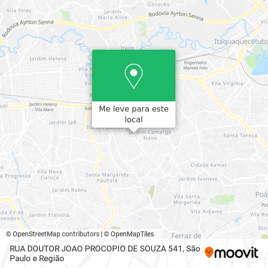 RUA DOUTOR JOAO PROCOPIO DE SOUZA 541 mapa