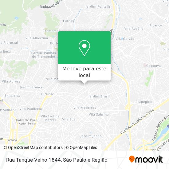 Rua Tanque Velho 1844 mapa
