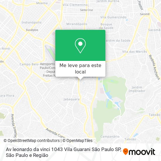 Av  leonardo da vinci  1043   Vila Guarani   São Paulo   SP mapa