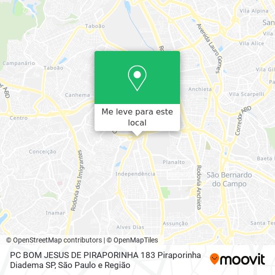 PC BOM JESUS DE PIRAPORINHA  183   Piraporinha   Diadema   SP mapa