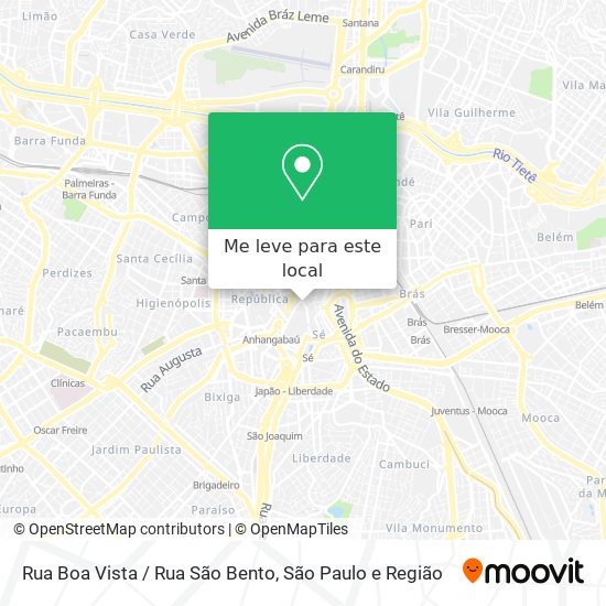 Rua Boa Vista / Rua São Bento mapa