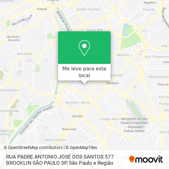 RUA PADRE ANTONIO JOSÉ DOS SANTOS  577 BROOKLIN  SÃO PAULO SP mapa