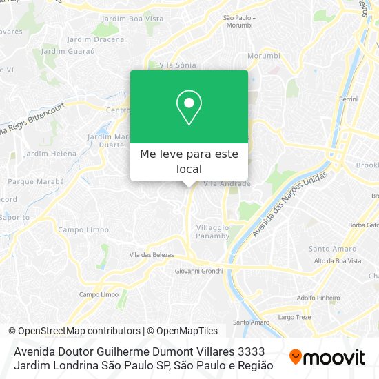 Avenida Doutor Guilherme Dumont Villares  3333   Jardim Londrina   São Paulo   SP mapa