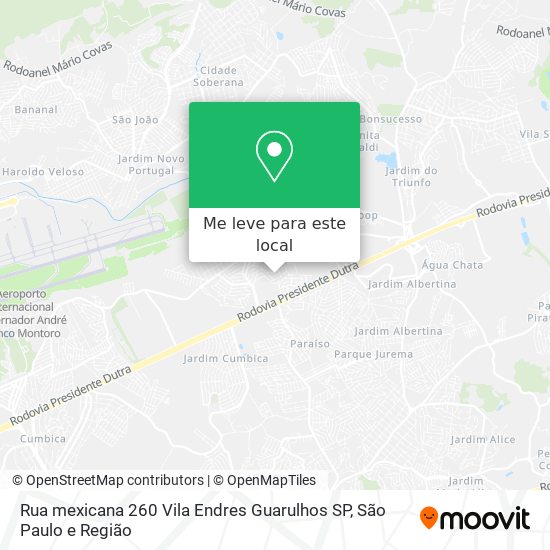Rua mexicana  260 Vila Endres   Guarulhos SP mapa
