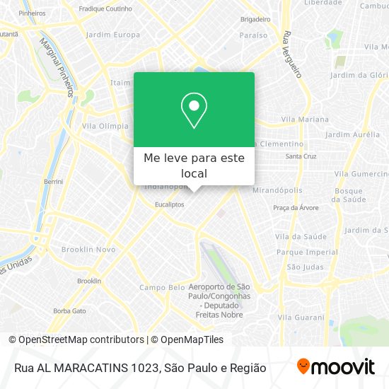 Rua AL MARACATINS 1023 mapa