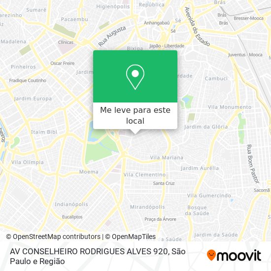 AV CONSELHEIRO RODRIGUES ALVES 920 mapa