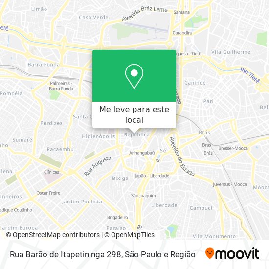 Rua Barão de Itapetininga 298 mapa