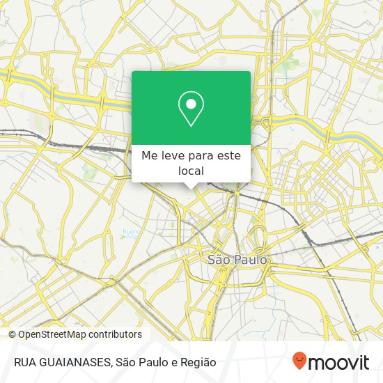 RUA GUAIANASES mapa