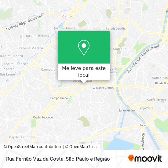 Rua Fernão Vaz da Costa mapa