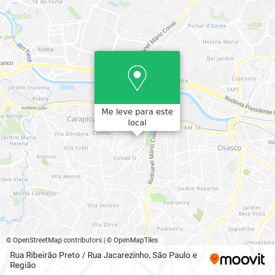Rua Ribeirão Preto / Rua Jacarezinho mapa