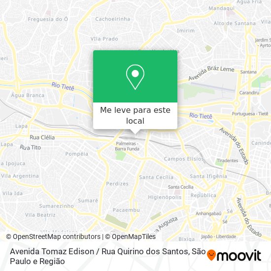 Avenida Tomaz Edison / Rua Quirino dos Santos mapa