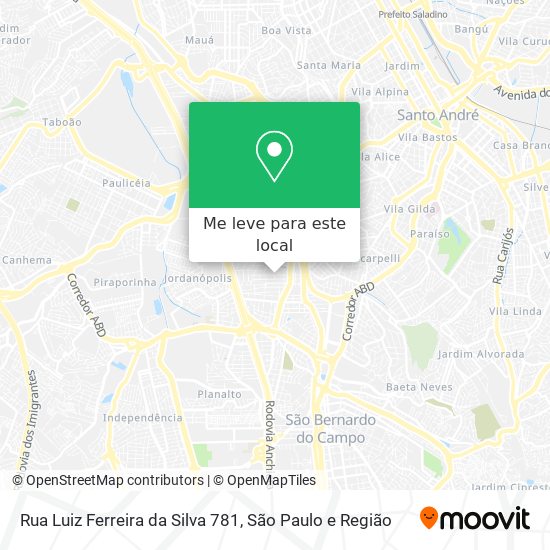 Rua Luiz Ferreira da Silva 781 mapa