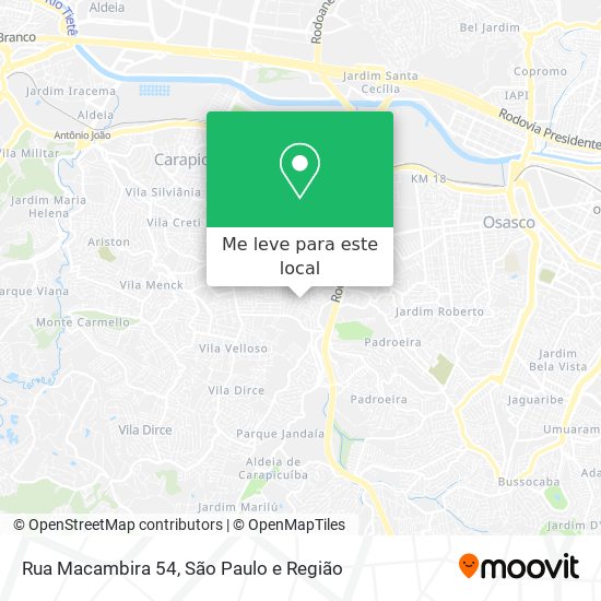 Rua Macambira 54 mapa