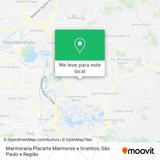 Marmoraria Placarte Marmores e Granitos mapa