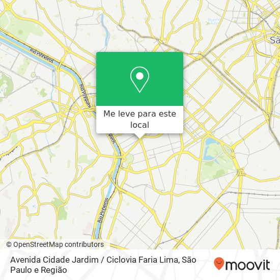 Avenida Cidade Jardim / Ciclovia Faria Lima mapa