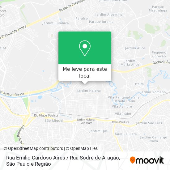 Rua Emílio Cardoso Aires / Rua Sodré de Aragão mapa
