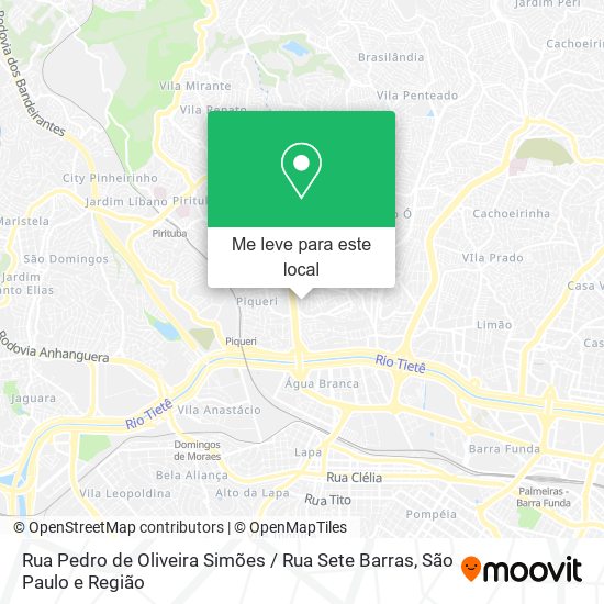 Rua Pedro de Oliveira Simões / Rua Sete Barras mapa